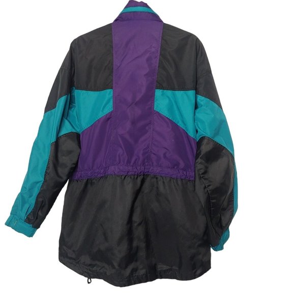Vintage 90s Columbia Radial Sleeve Mens Large Parka Jacket Purple Teal - Picture 2 of 12